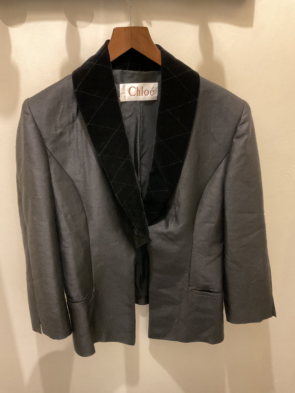 Chloé by Karl Lagerfeld | Black blazer velvet collar