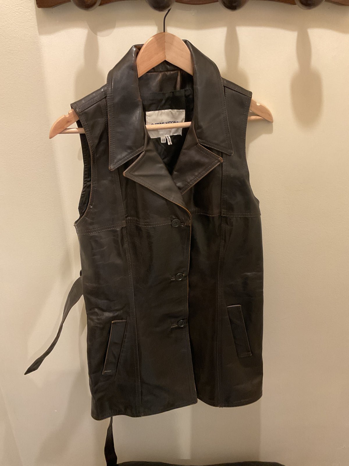 Costume national | sleeveless leather jacket