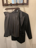 Claude videau | Leather set skirt and blazer jacket