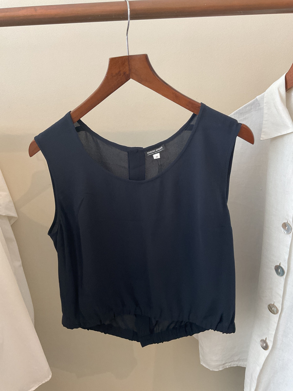 Giorgio Armani | Navy Silk top