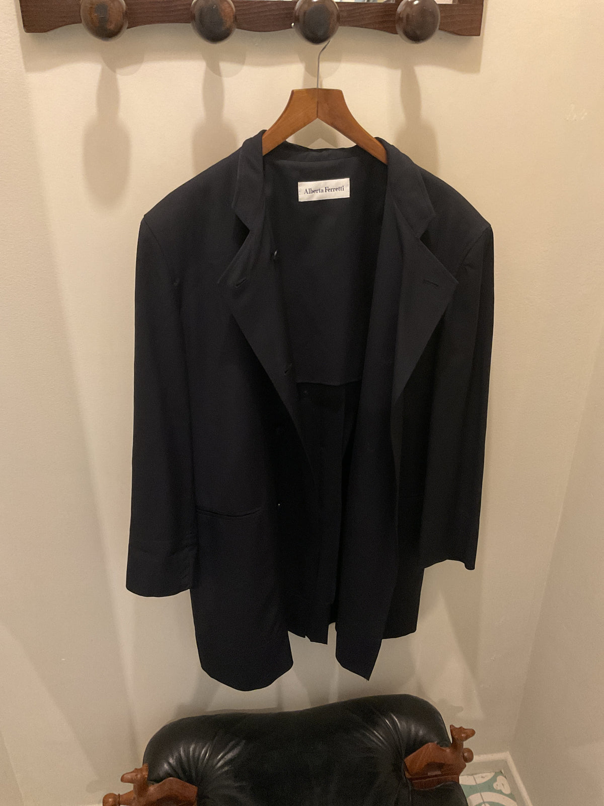Alberta Ferretti | Navy Wool Blazer Jacket