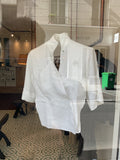 Claude Montana | White Linen Top