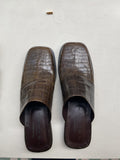 Unknown | Brown Croc-Embossed Mules