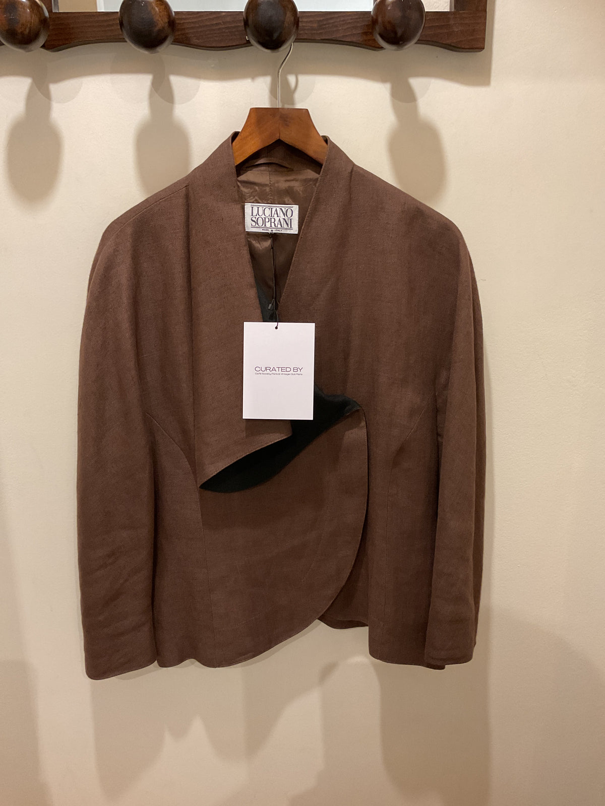 Luciano Soprani | Brown Linen Asymetric Jacket