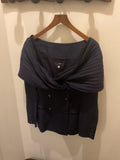 Montana | Navy draped long jacket