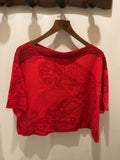 Gianfranco Ferre - Red crochet top kimono shape