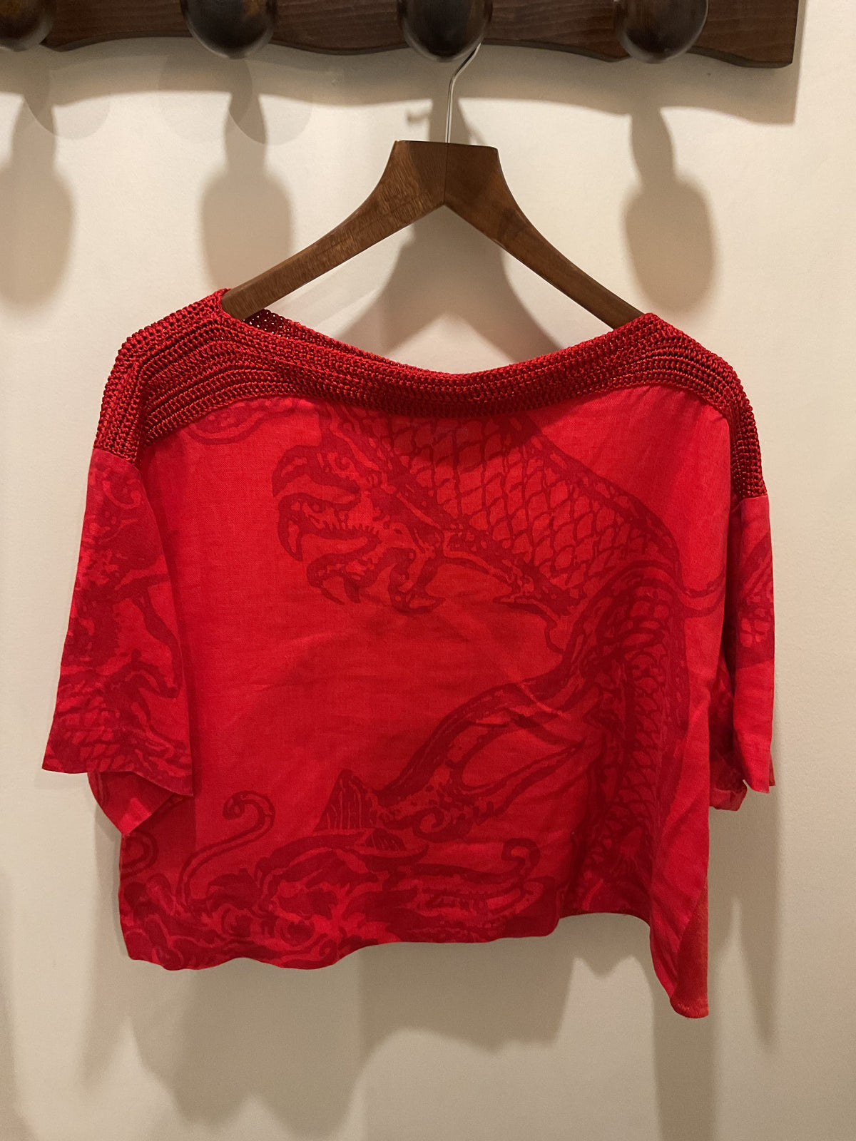 Gianfranco Ferre - Red crochet top kimono shape