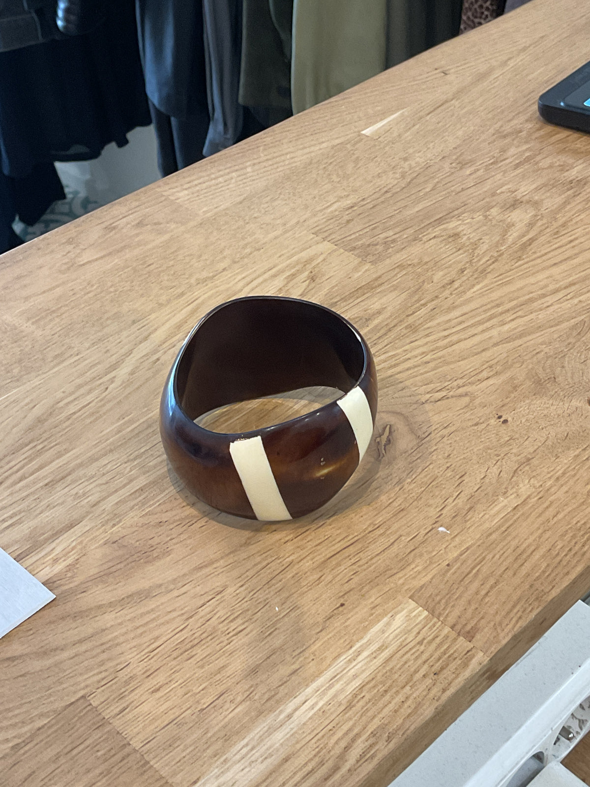 Unknown | Wood white and Brown bracelet