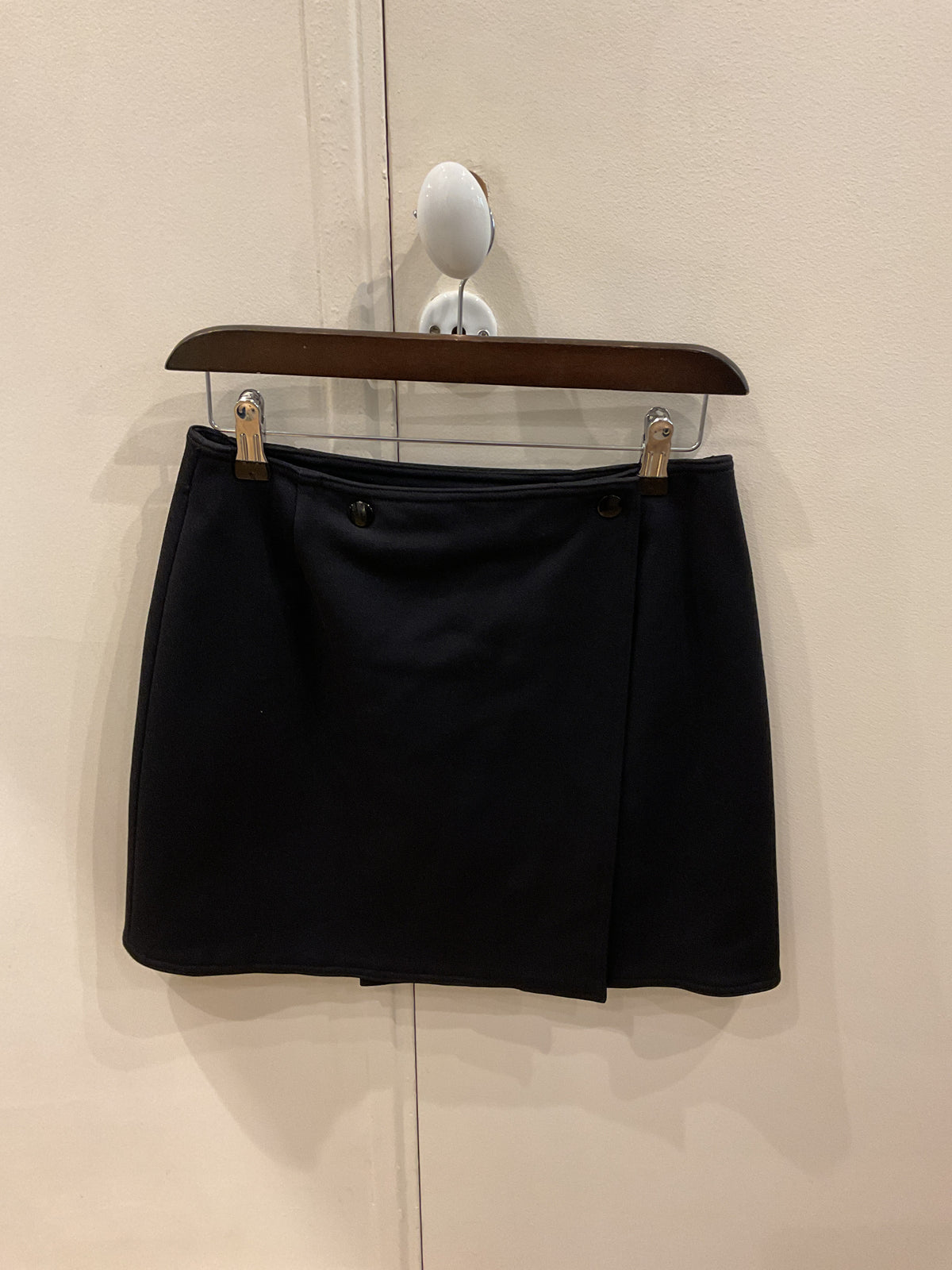 Genny | Black Wrap Mini Skirt