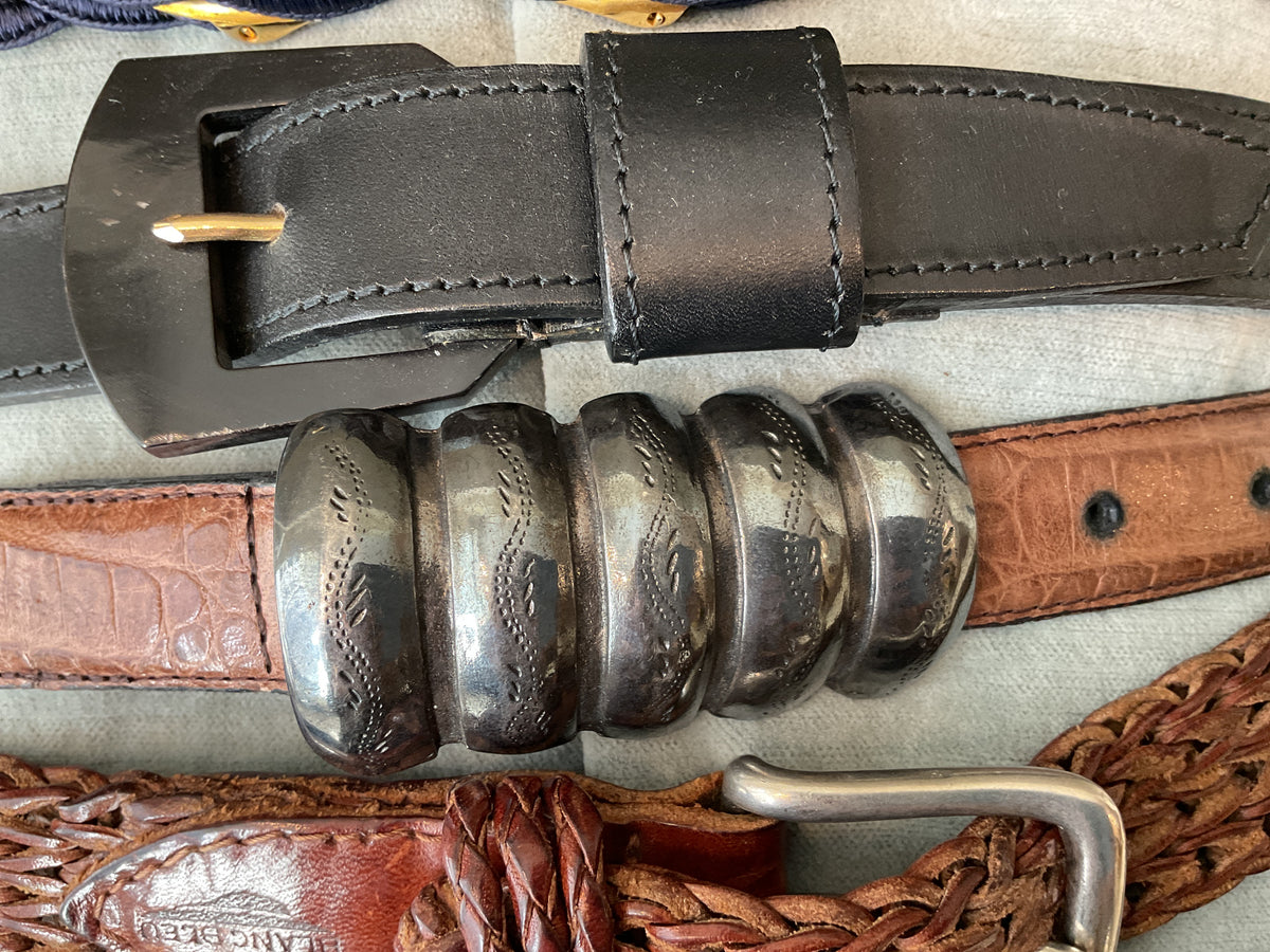 Sepcoeur | Croc-Embossed Leather Belt with Square Buckle