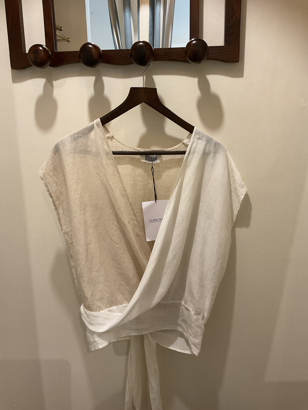Luciano Soprani | Lace-up Linen and Cotton Top