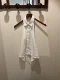 Max Mara | White linen backless top