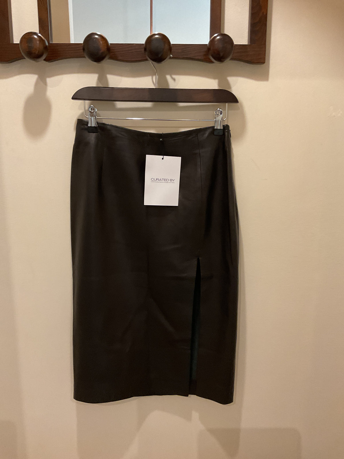 Mario Valentino | Leather Midi Skirt