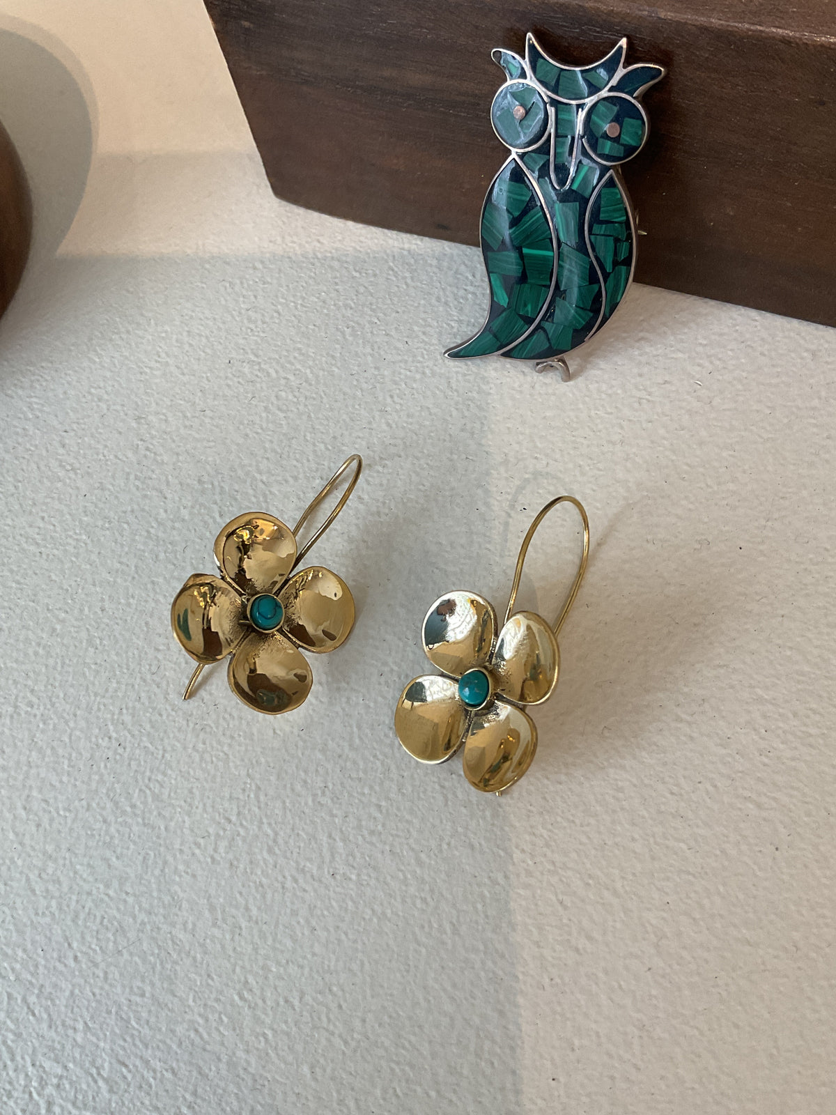 Unknown | flower earrings turquoise