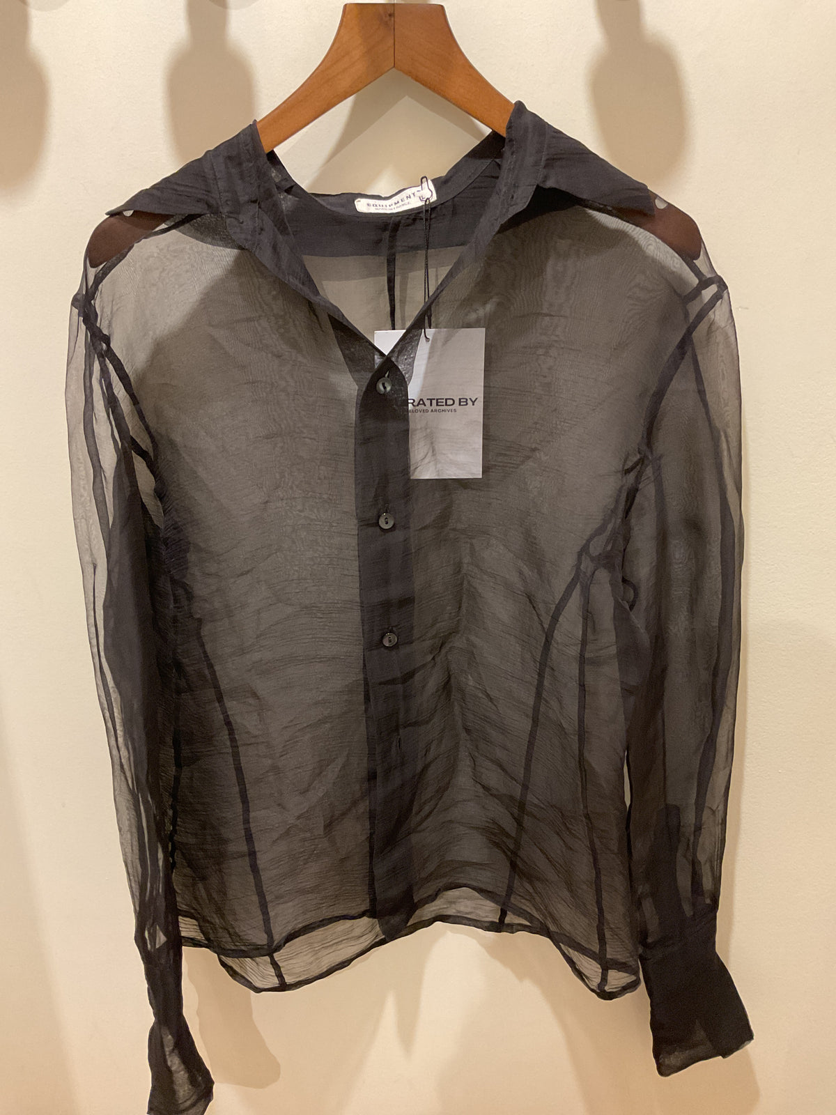 Equipment | Black Sheer Shirt - Size L