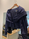 Claude Montana | Draped cropped Night blue jacket