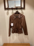 Pellissimo | Brown Leather Lace-Up Jacket