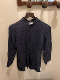 Armand ventilo | Navy embroided Mao shirt