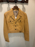 Georges Rech | Butter yellow Leather Jacket crocodile effect T.38