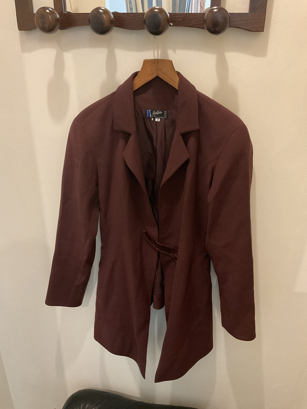 Claude Montana | Burgandy long blazer one button