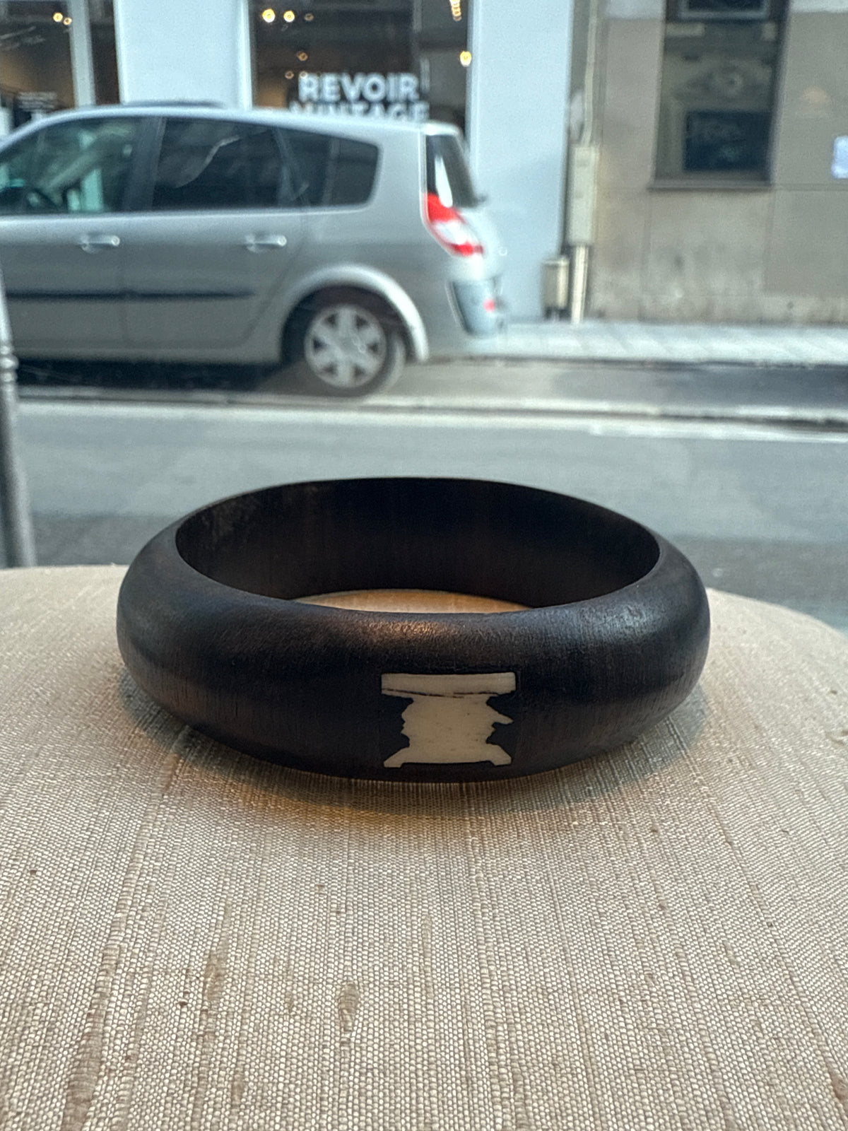 Unknown | Wooden bracelet with Mother-of-Pearl Insert