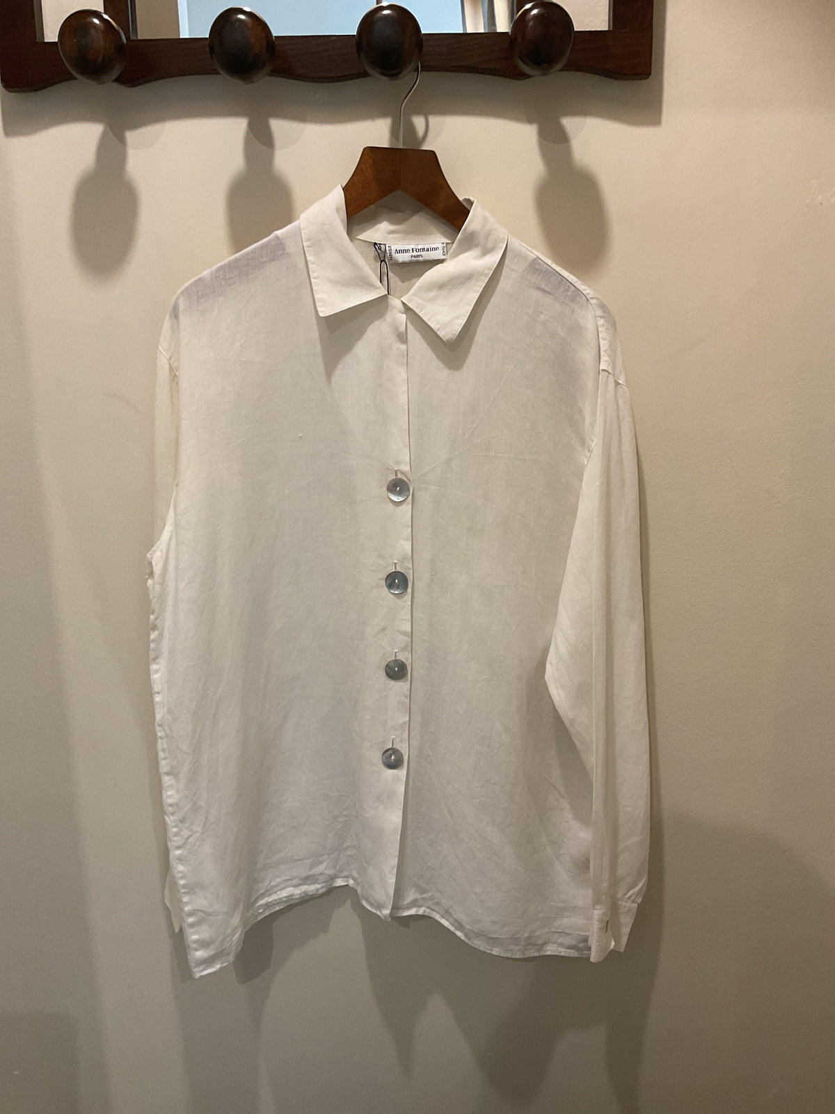 Anne fontaine | Classic White shirt linen & pearl size 1
