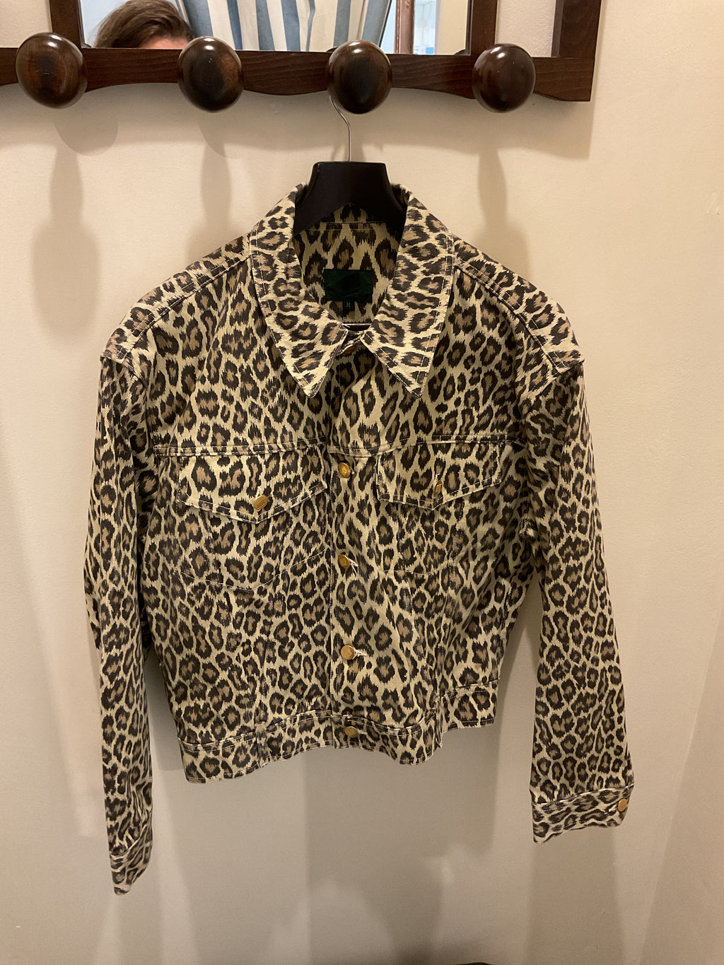 Jean Paul Gaultier | Denim corset leopard jacket