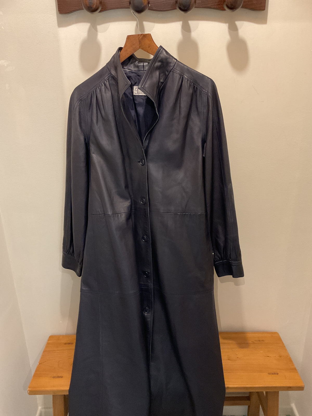 Furs Ettex | Midnight Blue Leather Coat