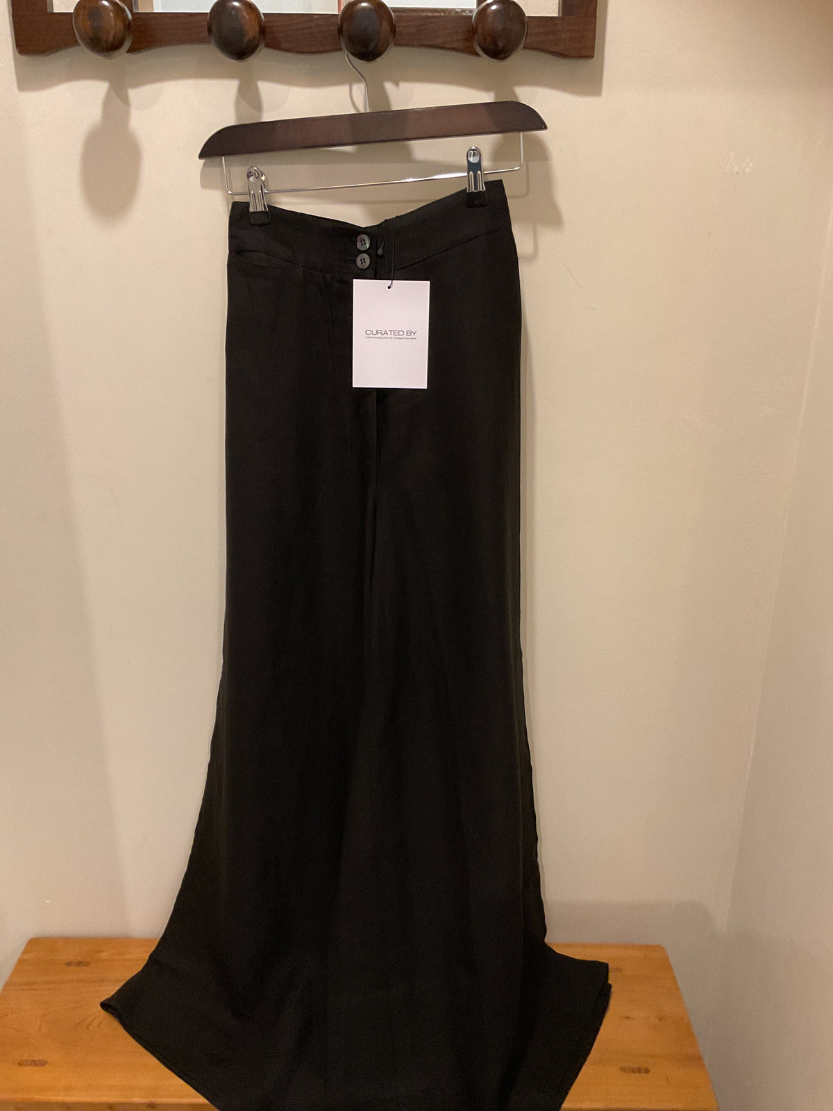 Claude Montana | Black Linen Wide-Leg Pants