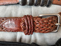 Blanc bleu | Brown braided belt