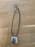Ubu | Brown Necklace square pendant