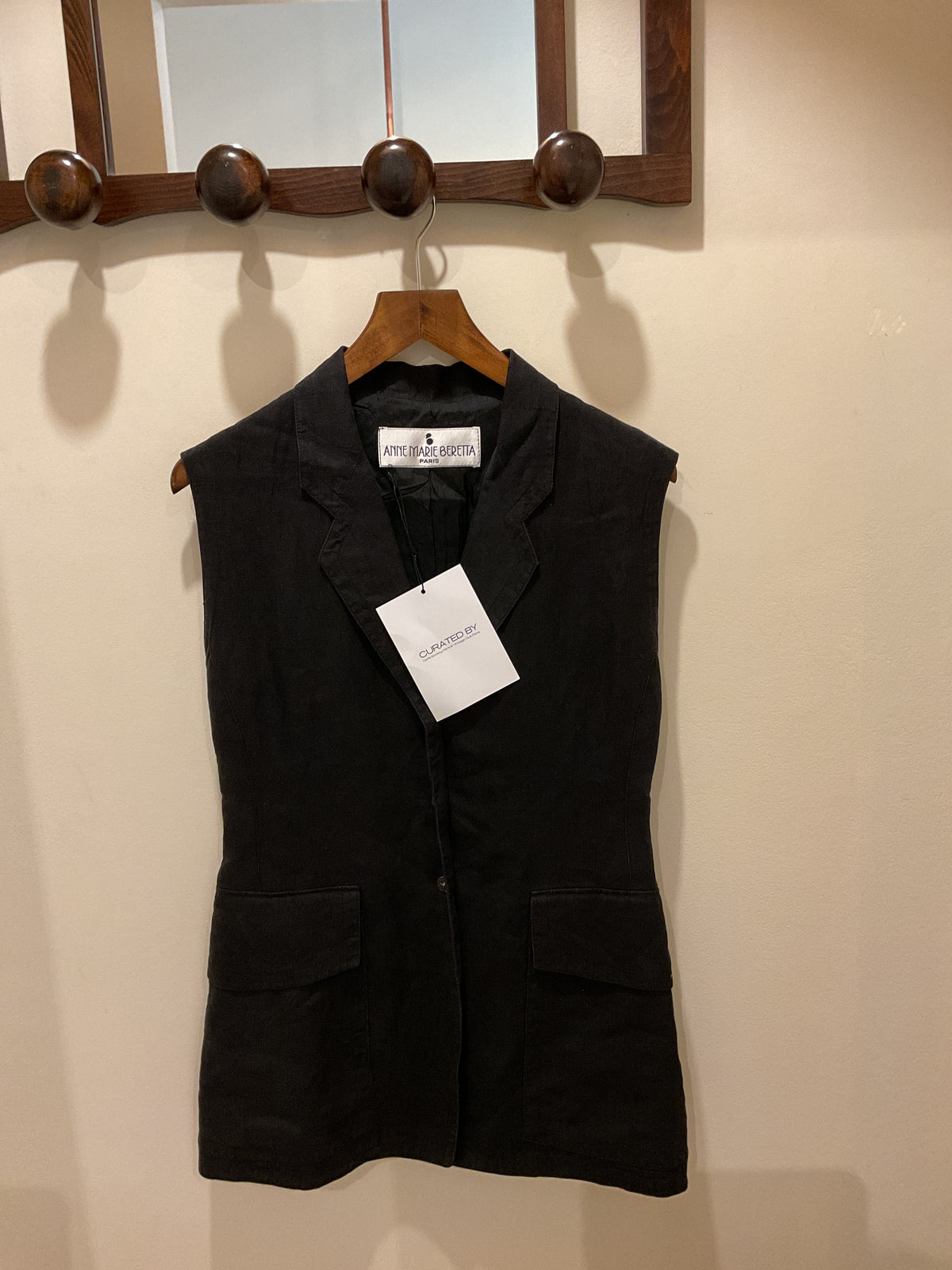 Anne-Marie Beretta | Black Linen Blouse