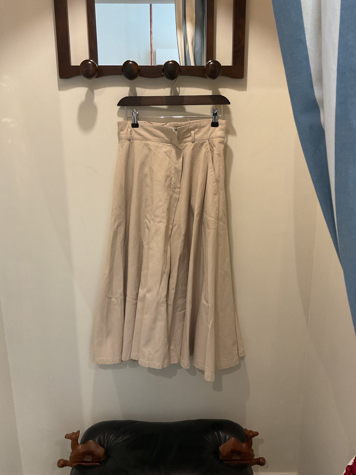 Christian Aujard | cream midi wide skirt