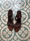 Sergio Rossi - Brown Heels with Wood pearl T.40
