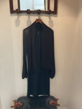 Max Mara | Black Midi Dress with Silk Sleeves