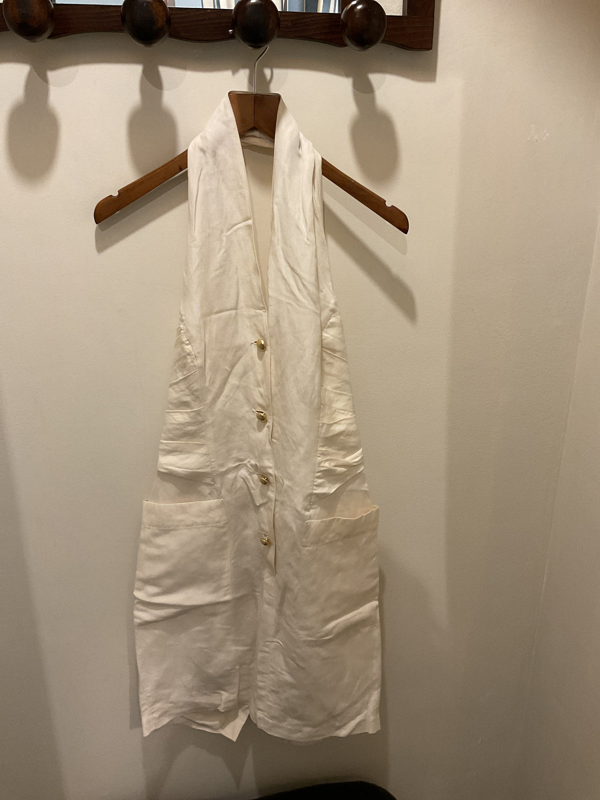 Byblos | beige linen dress backless