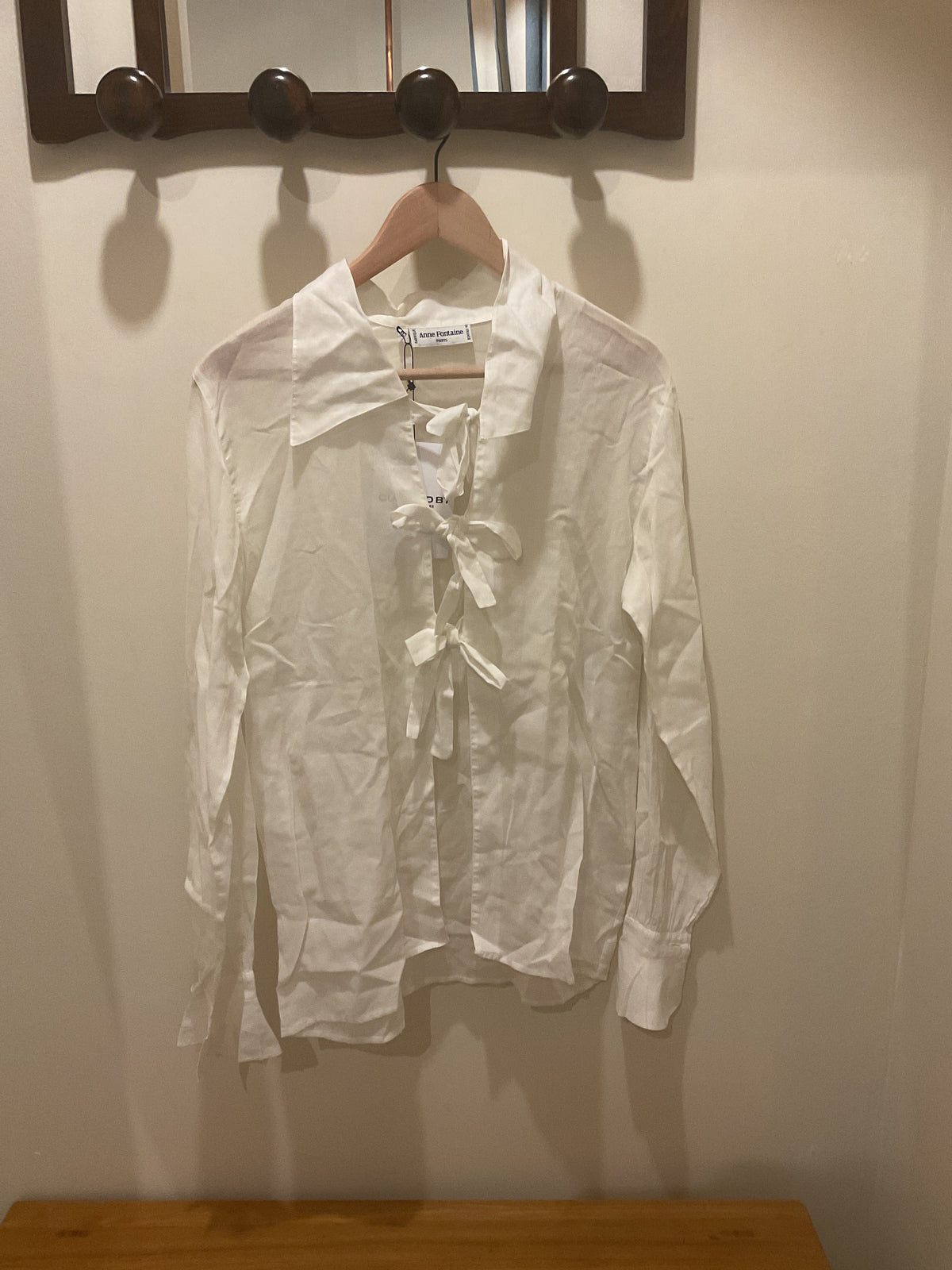 Anne Fontaine | Sheer Long Sleeve Shirt with bow