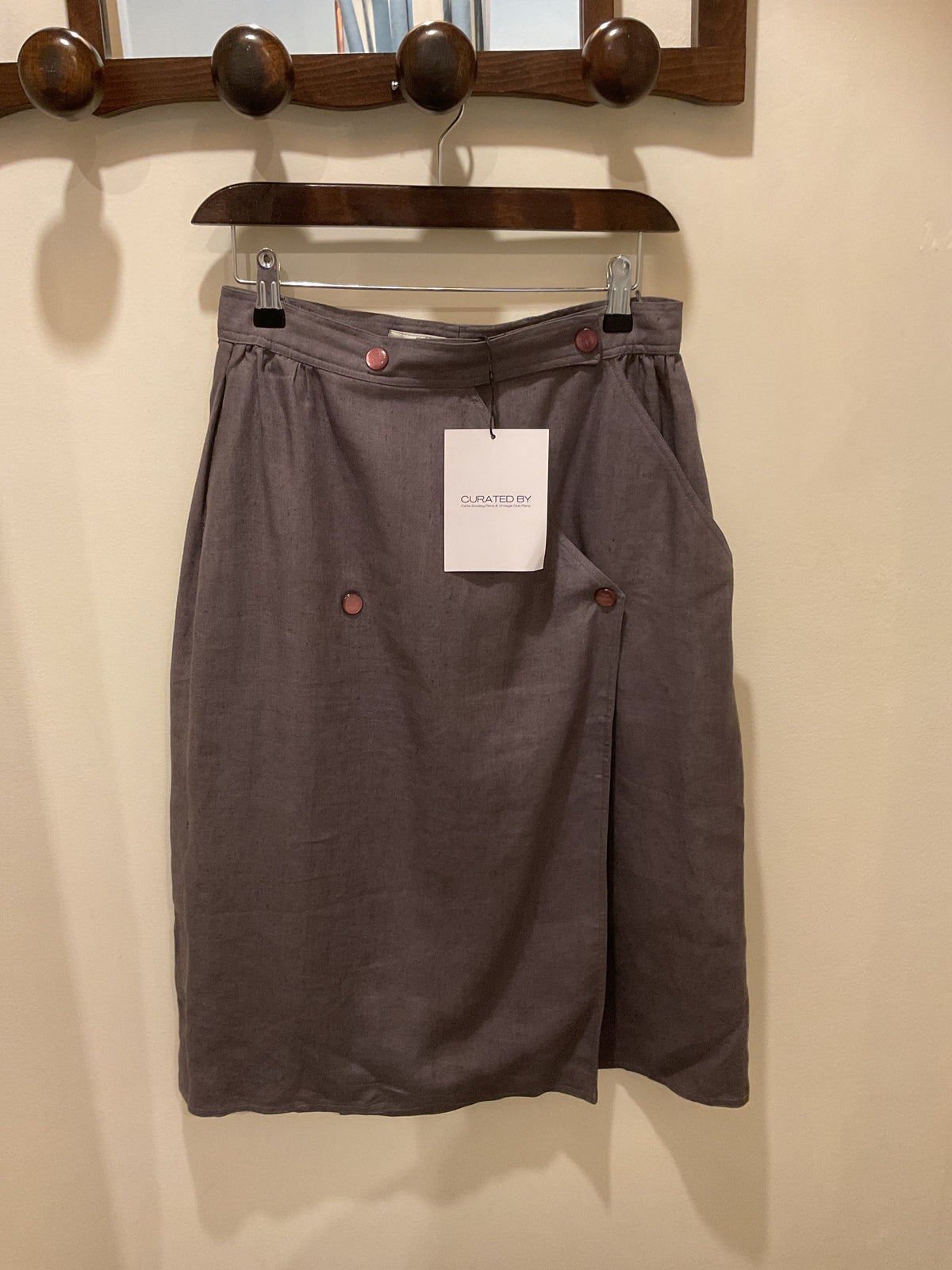 Anne-Marie Beretta | Grey Linen Skirt - Size M