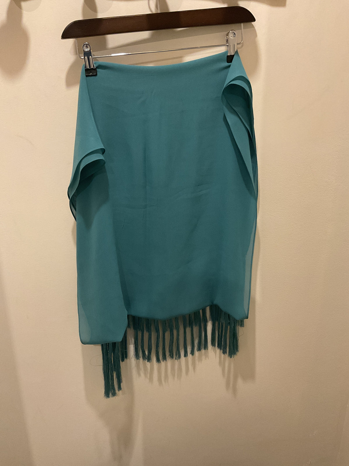 Unknown | turquoise fringe scarf