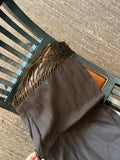 Unknown | Brown linen fringe scarf