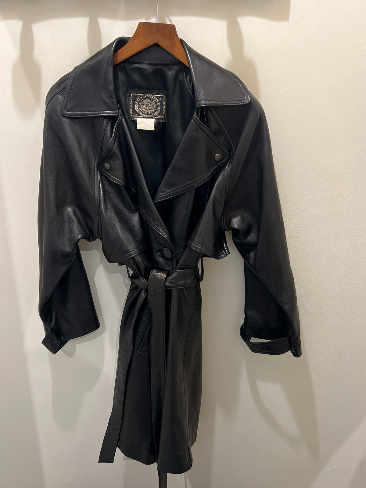Pellessimo | Black leather trench-coat
