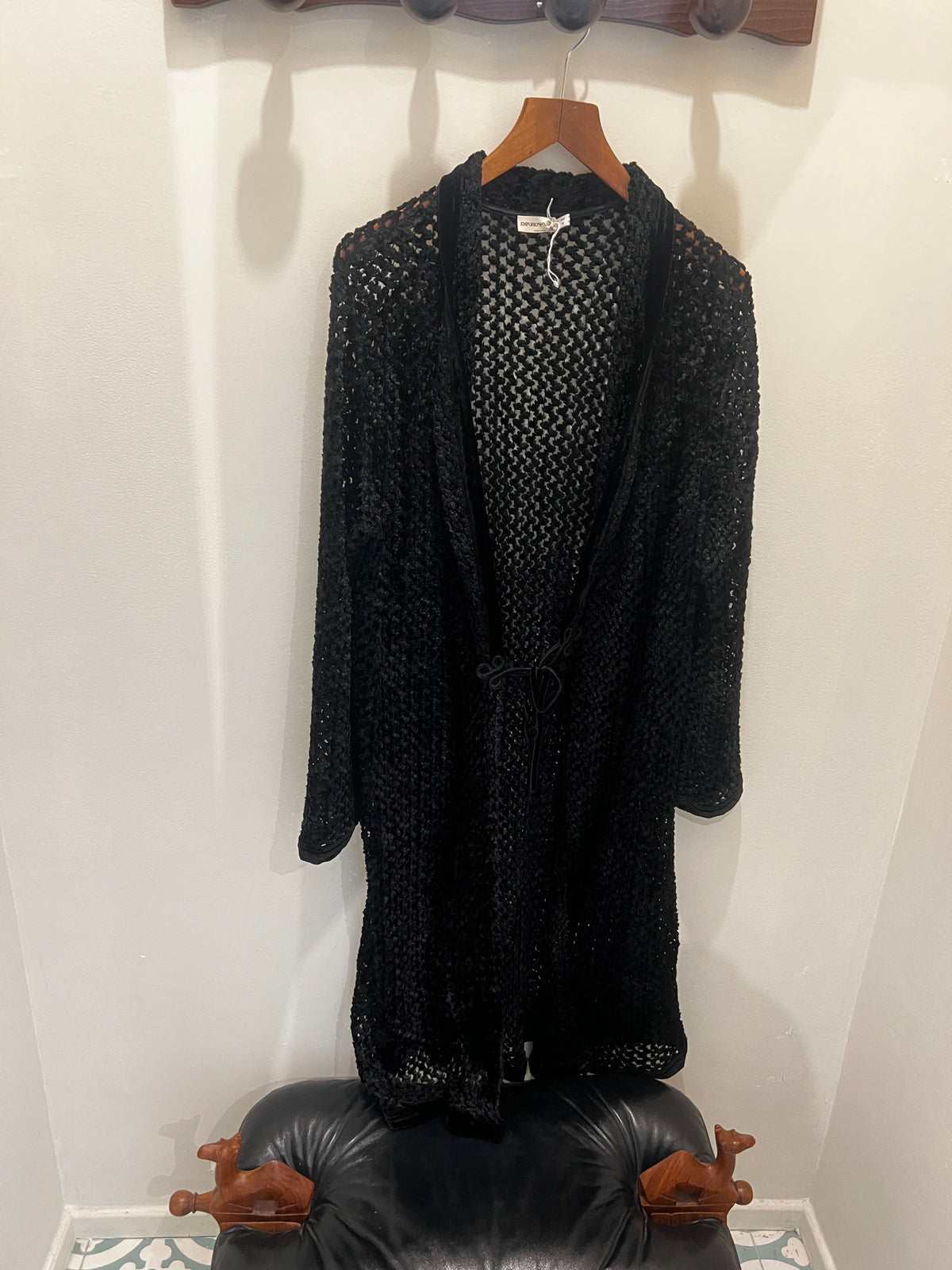 Emporio Armani | Black velvet Knitted coat