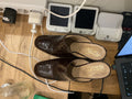 Free Lance | embossed crocodile brown mules