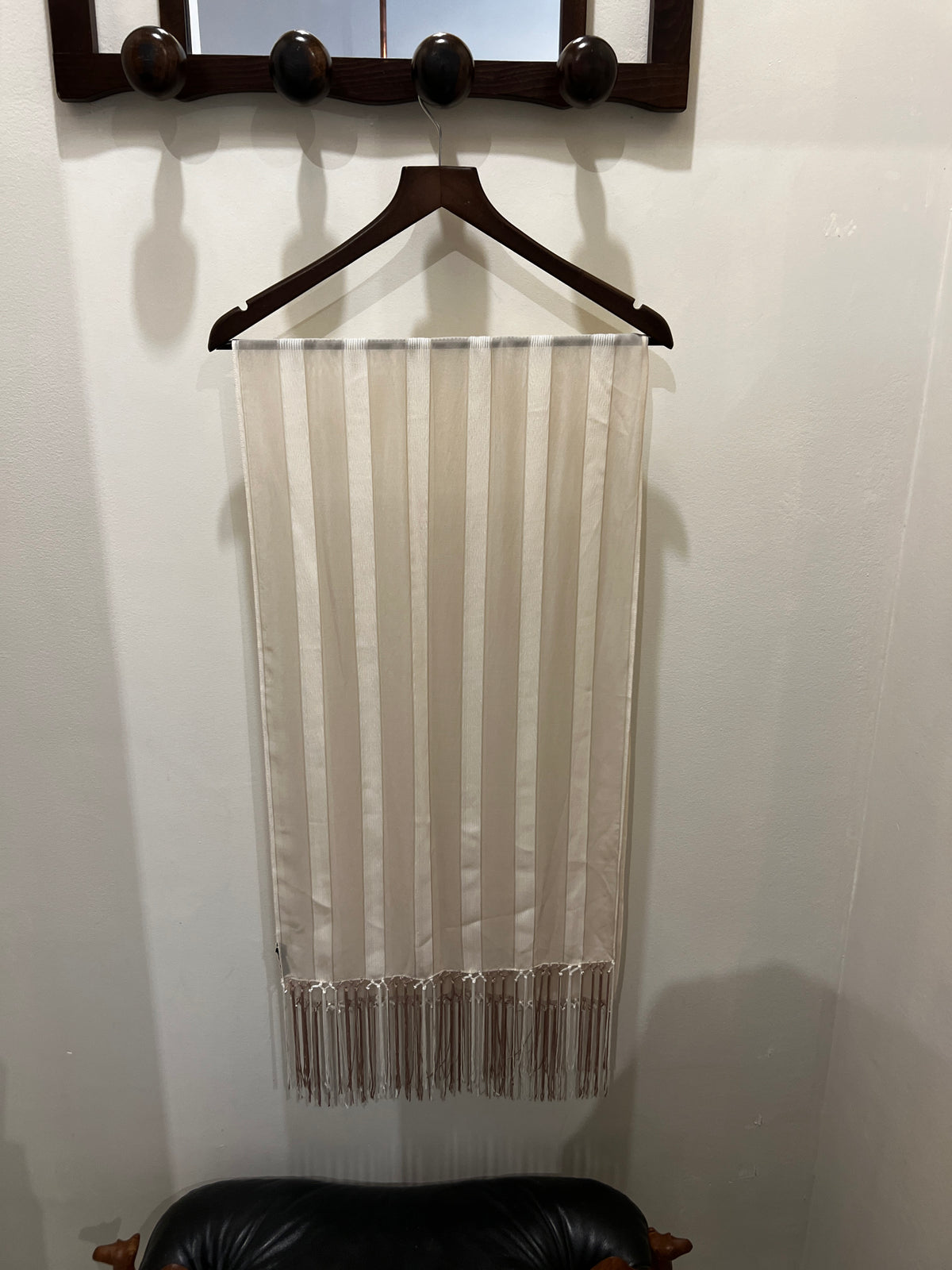 Giorgio Armani | Beige silk scarf stripes