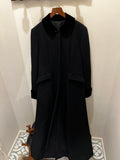 Alberta Ferretti | Black long coat velvet collar