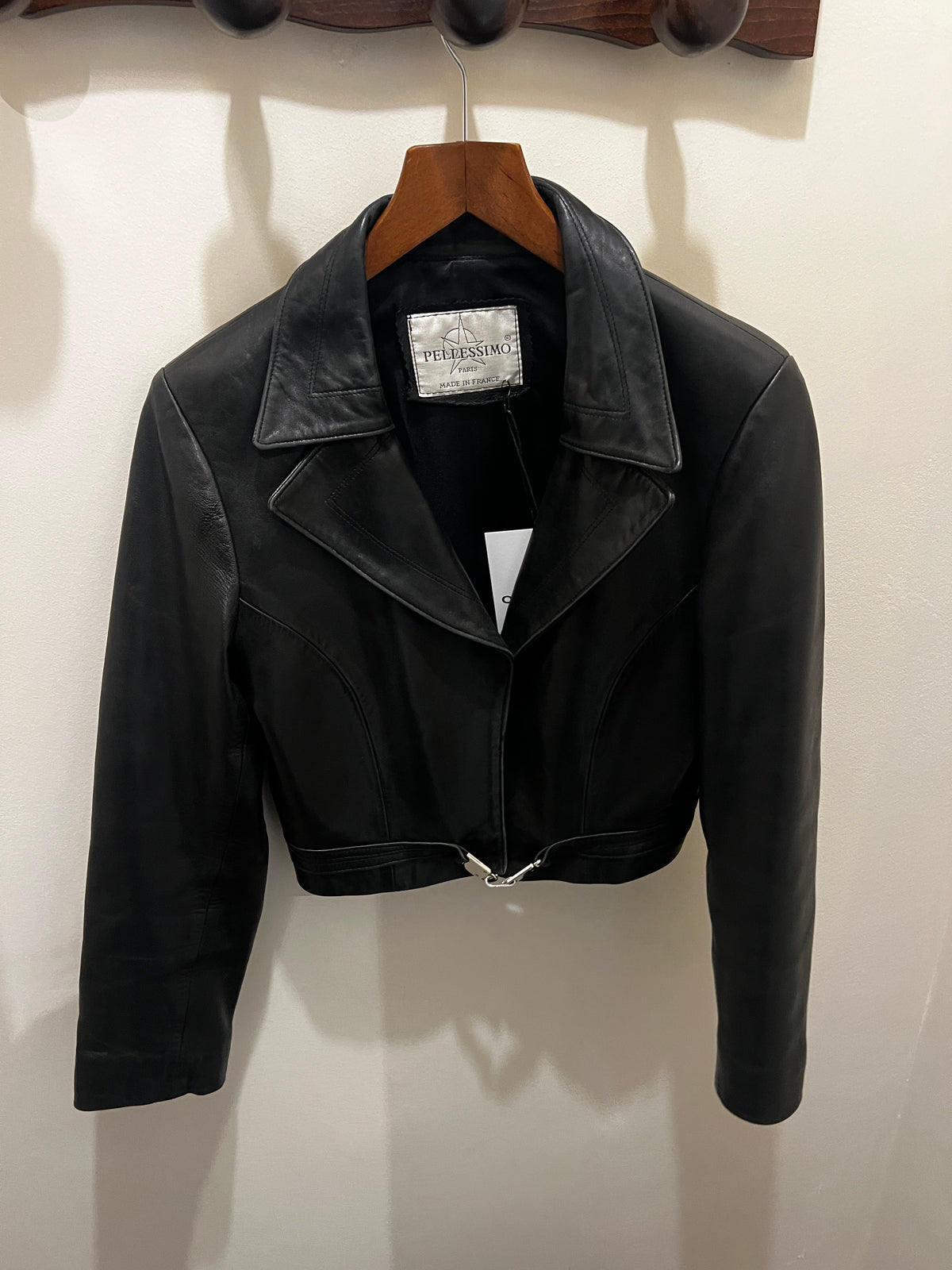 Pellessimo | Black cropped leather jacket