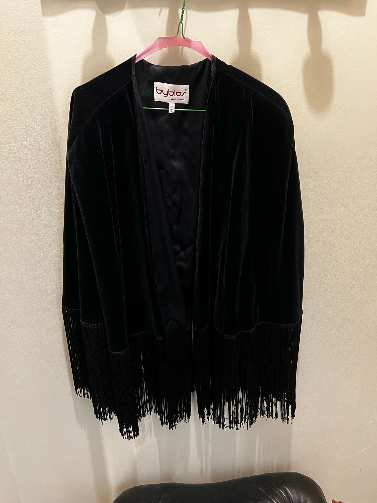 Byblos | Velvet cape with fringes