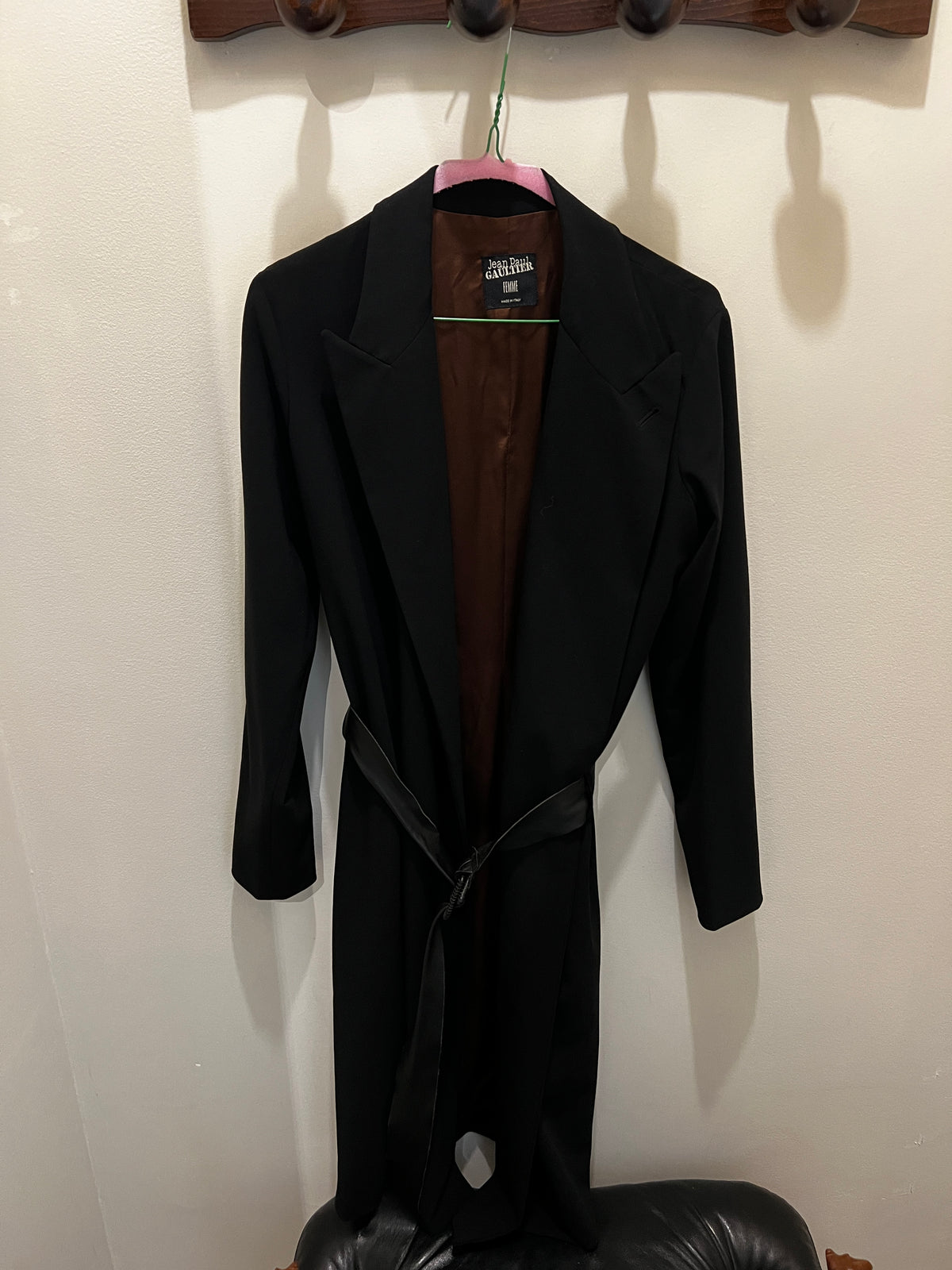 Jean Paul Gaultier | Black long blazer jacket with belt