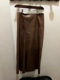 Genny | Long leather Brown Skirt