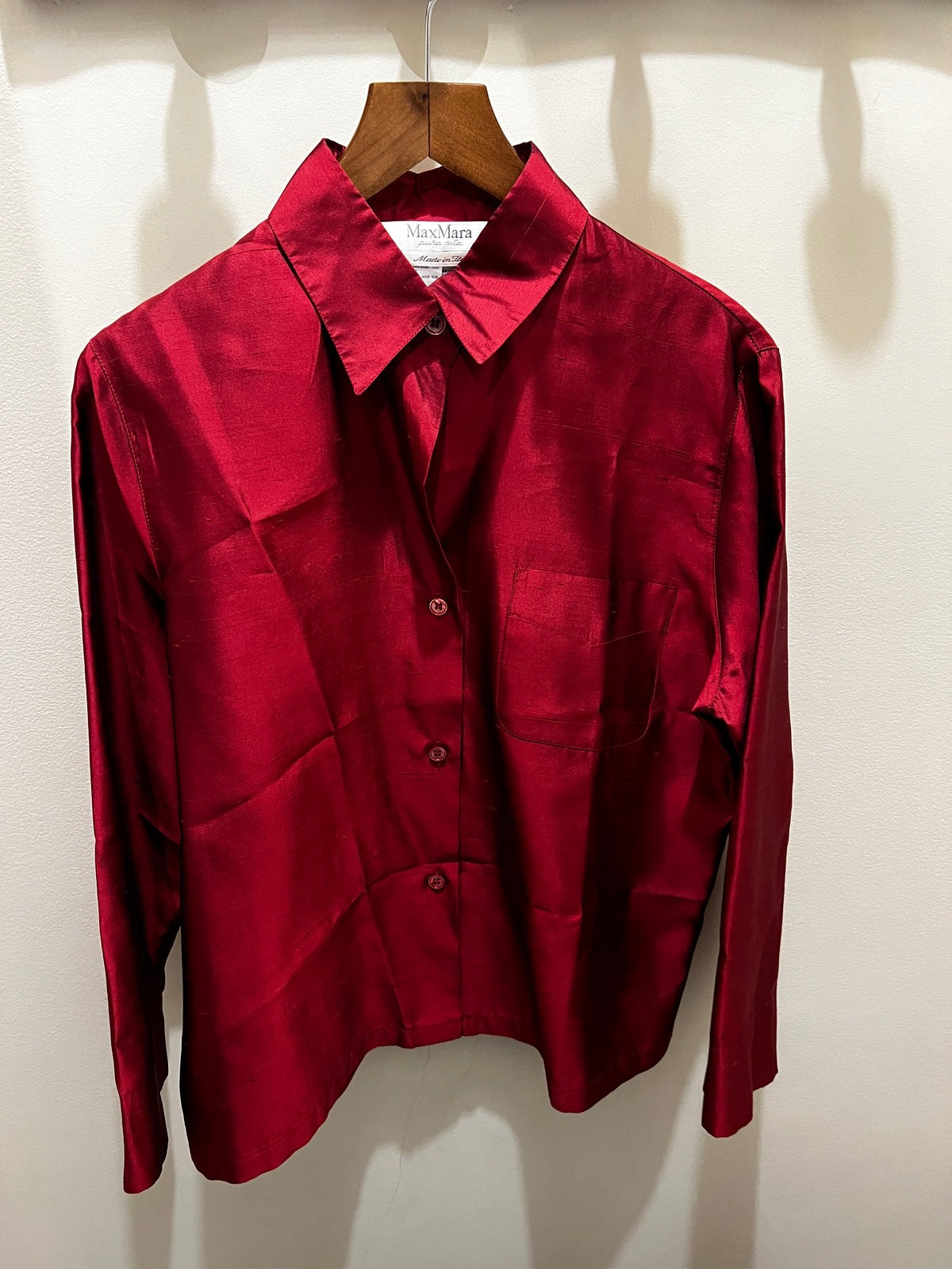 Max Mara | Red Row Silk Shirt